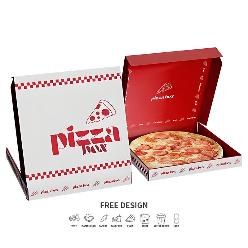 Embalaje de pizza de color para llevar de contraste corrugado