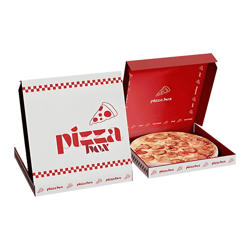 Embalaje de pizza de color para llevar de contraste corrugado